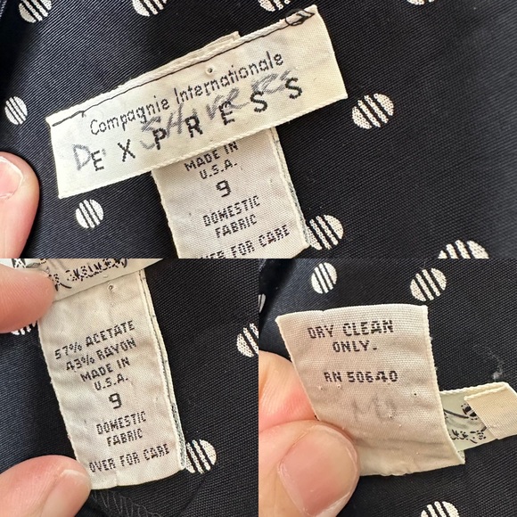 Vintage Express 90s Polka Dot Wide Leg Button Front Jumpsuit - Picture 12 of 13